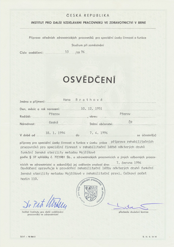Osvdení rehabilitace